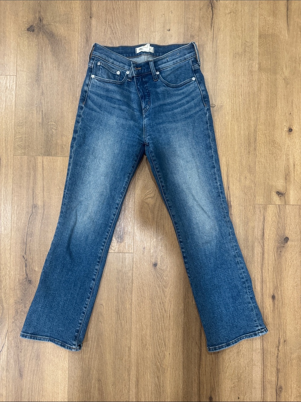 Madewell Mid-Rise Kick Out Jeans Medium Blue Flare Jeans 26